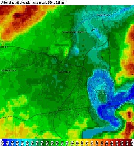 Altenstadt elevation map