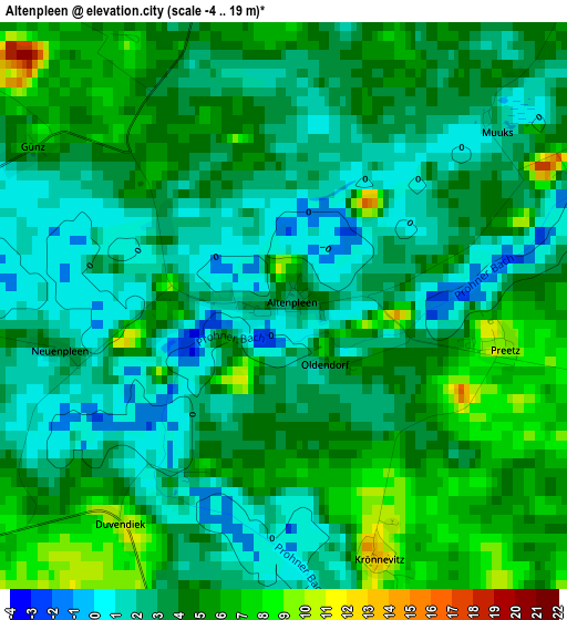 Altenpleen elevation map