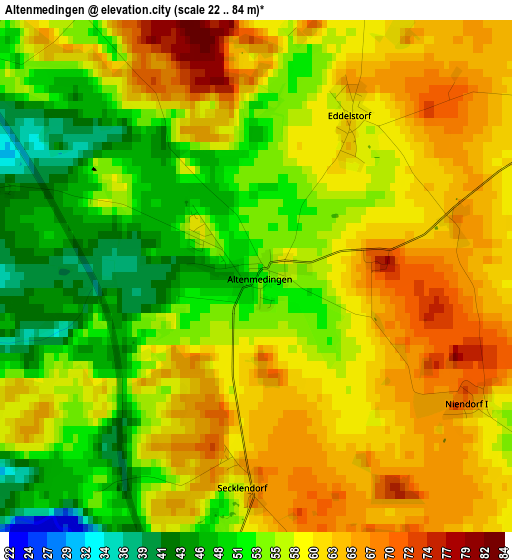 Altenmedingen elevation map