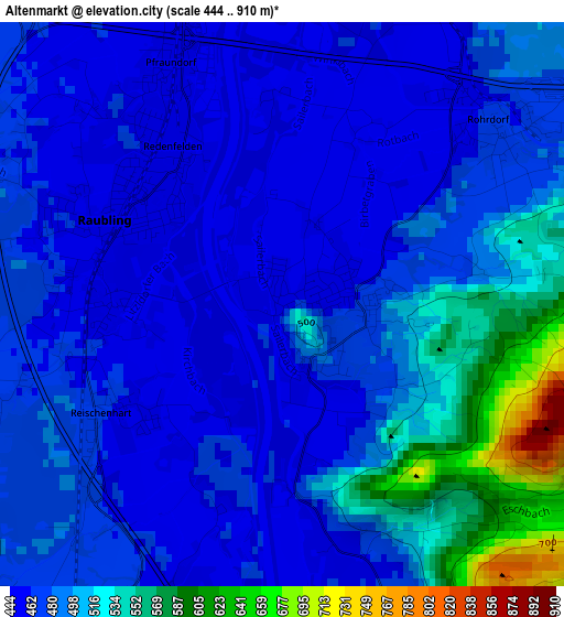 Altenmarkt elevation map