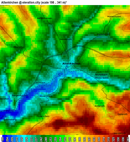 Altenkirchen elevation map