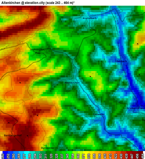 Altenkirchen elevation map