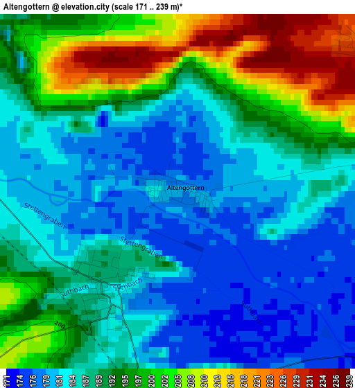 Altengottern elevation map