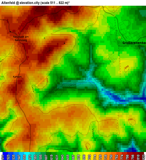 Altenfeld elevation map