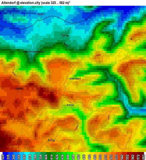 Altendorf elevation map