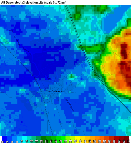 Alt Duvenstedt elevation map