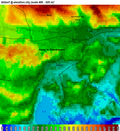 Altdorf elevation map