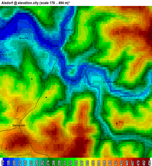 Alsdorf elevation map