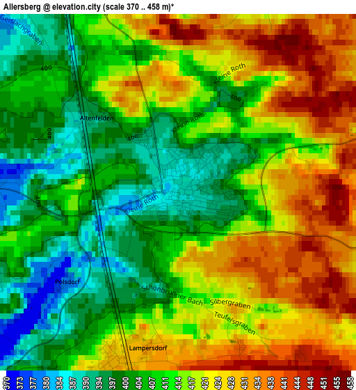 Allersberg elevation map