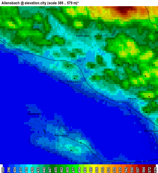 Allensbach elevation map