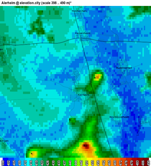 Alerheim elevation map