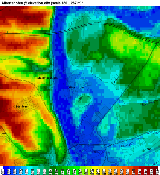 Albertshofen elevation map