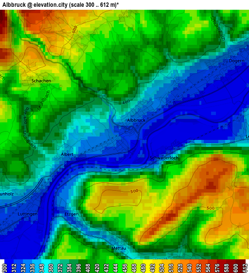 Albbruck elevation map