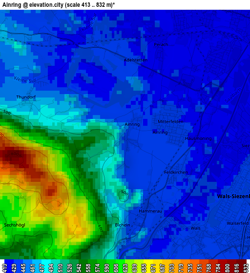 Ainring elevation map