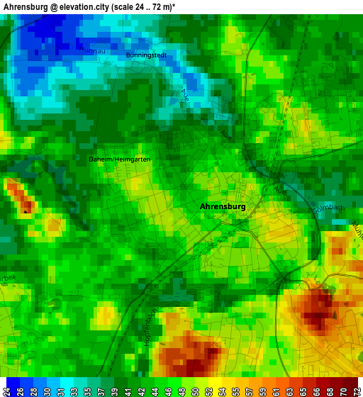 Ahrensburg elevation map