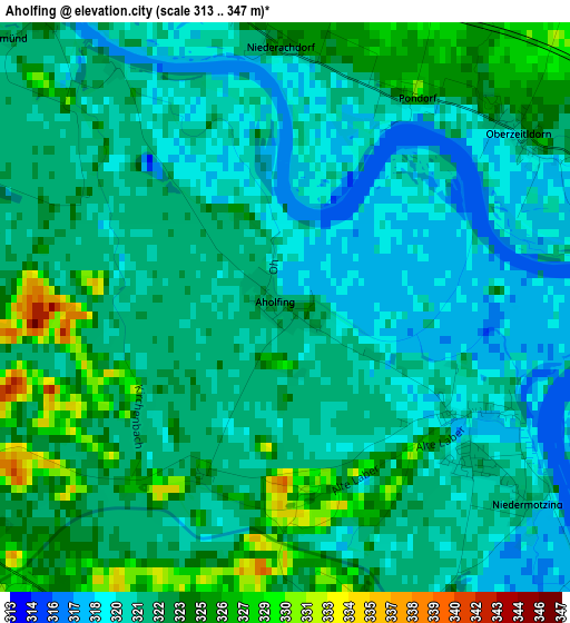 Aholfing elevation map