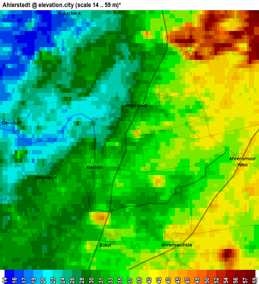 Ahlerstedt elevation map
