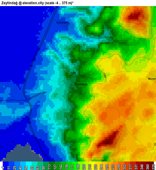 Zeytindağ elevation map