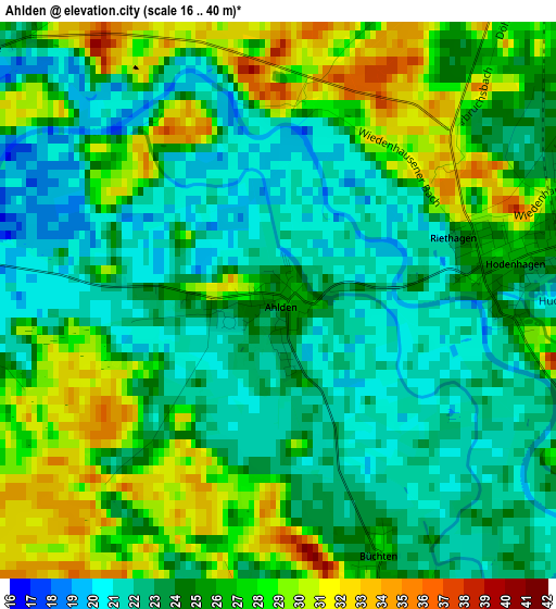 Ahlden elevation map