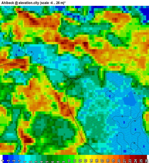 Ahlbeck elevation map