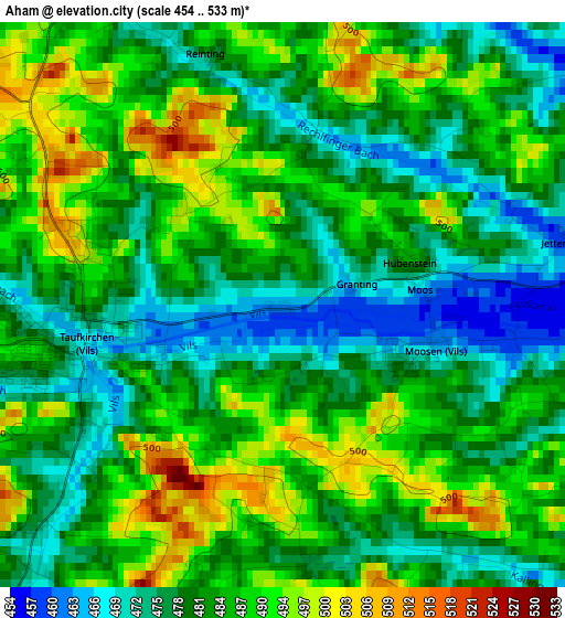 Aham elevation map