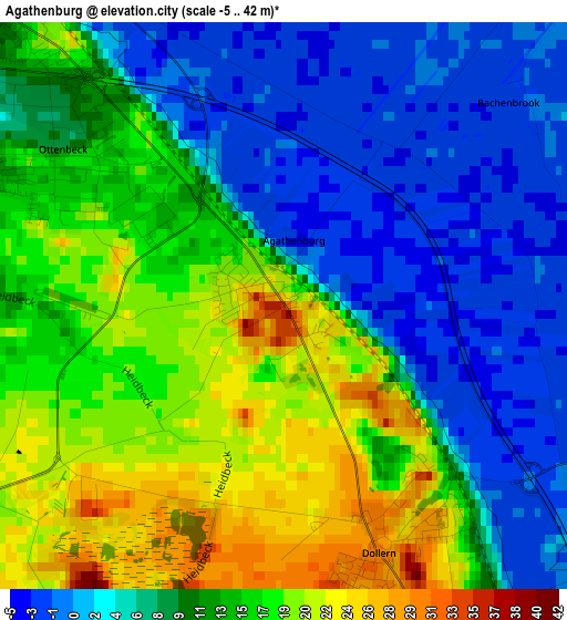 Agathenburg elevation map