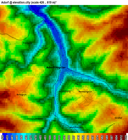 Adorf elevation map