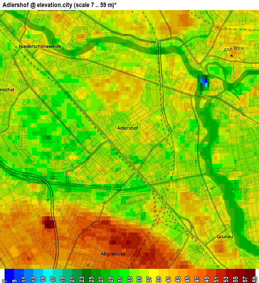 Adlershof elevation map