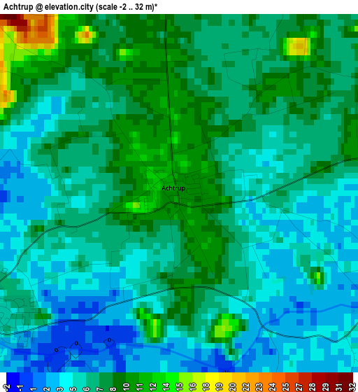 Achtrup elevation map