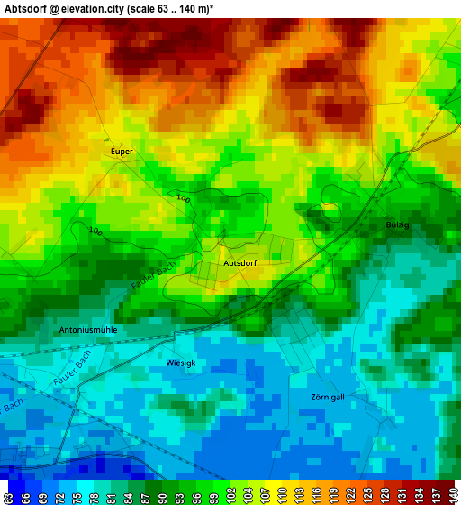 Abtsdorf elevation map