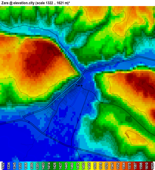 Zara elevation map