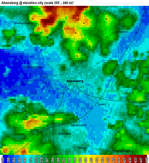 Abensberg elevation map