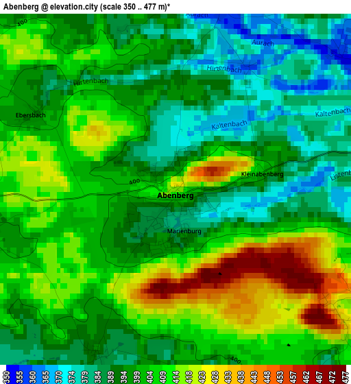 Abenberg elevation map