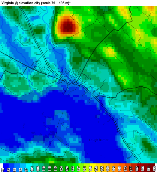 Virginia elevation map