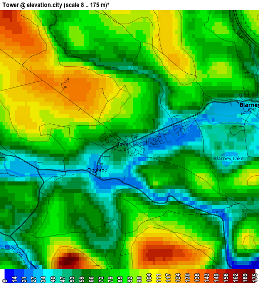 Tower elevation map