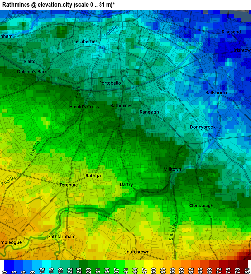Rathmines elevation map