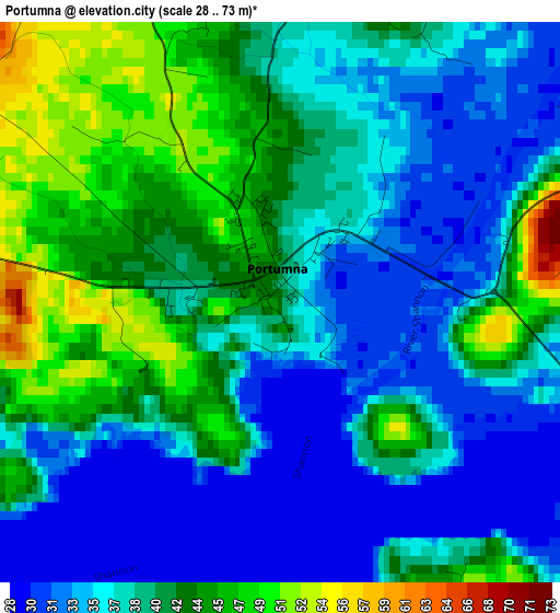 Portumna elevation map