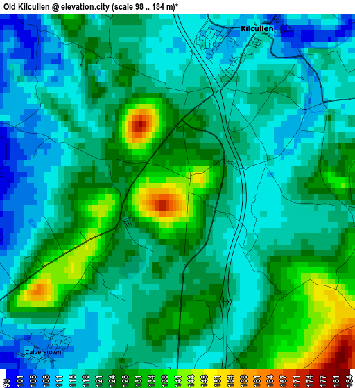 Old Kilcullen elevation map