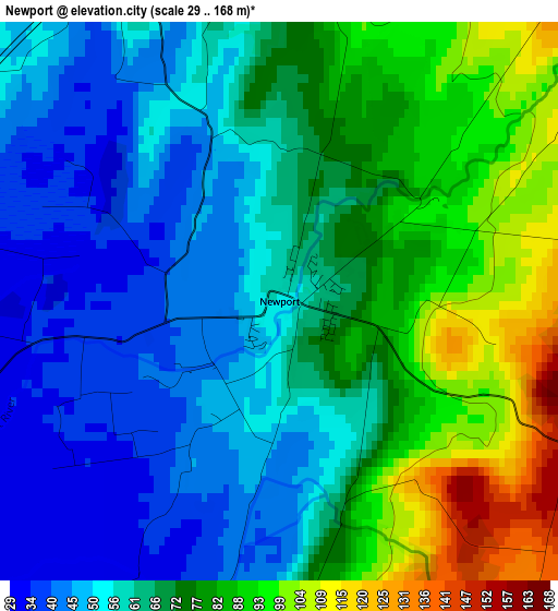 Newport elevation map