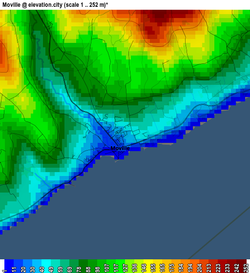 Moville elevation map