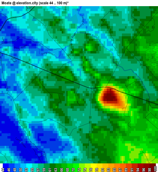 Moate elevation map