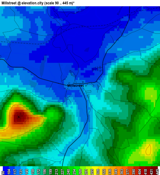 Millstreet elevation map