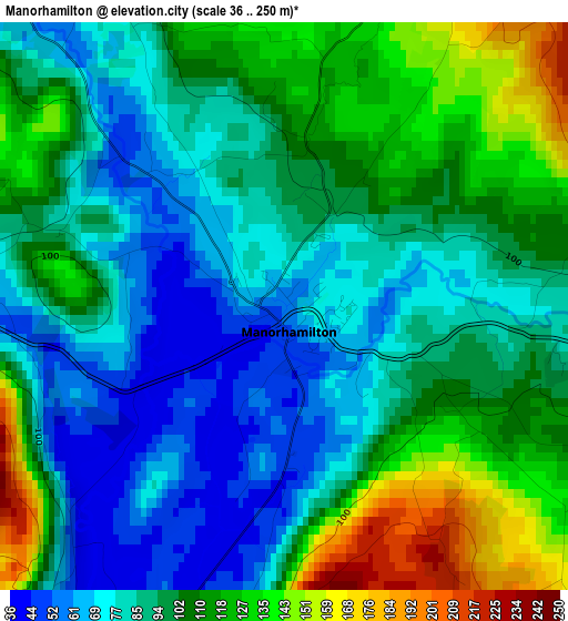 Manorhamilton elevation map