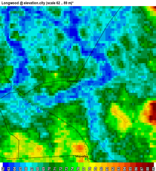 Longwood elevation map