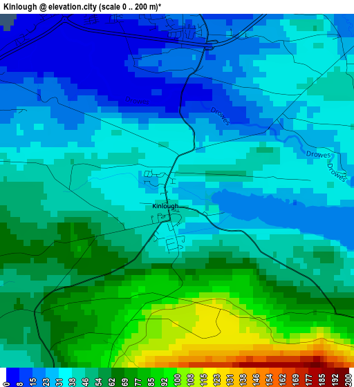 Kinlough elevation map