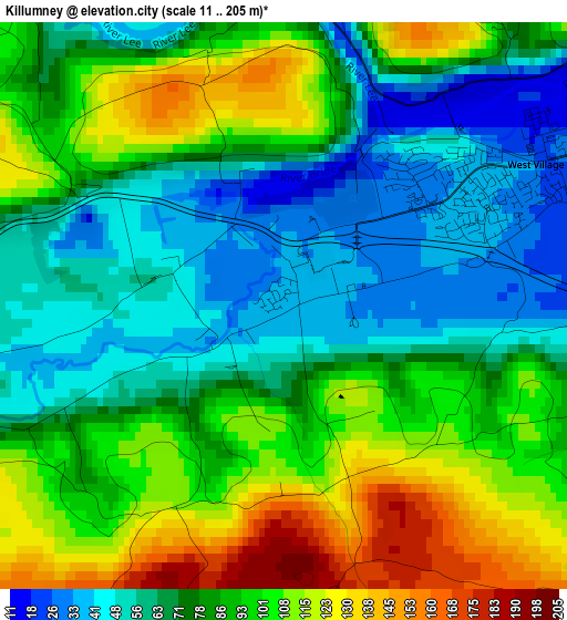 Killumney elevation map