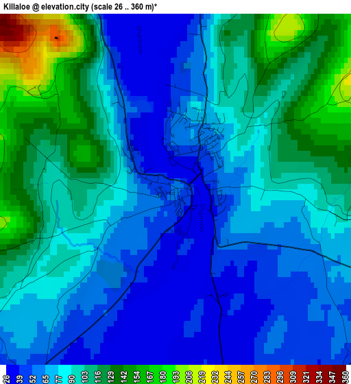 Killaloe elevation map