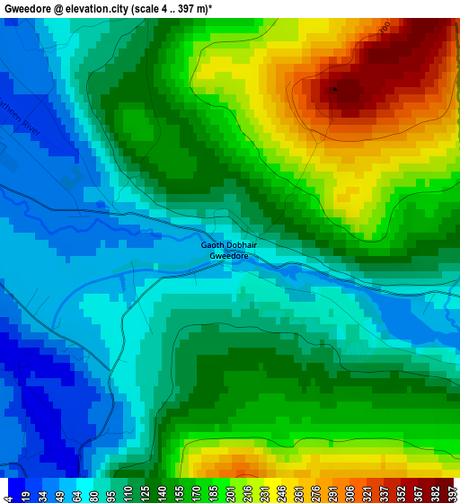 Gweedore elevation map