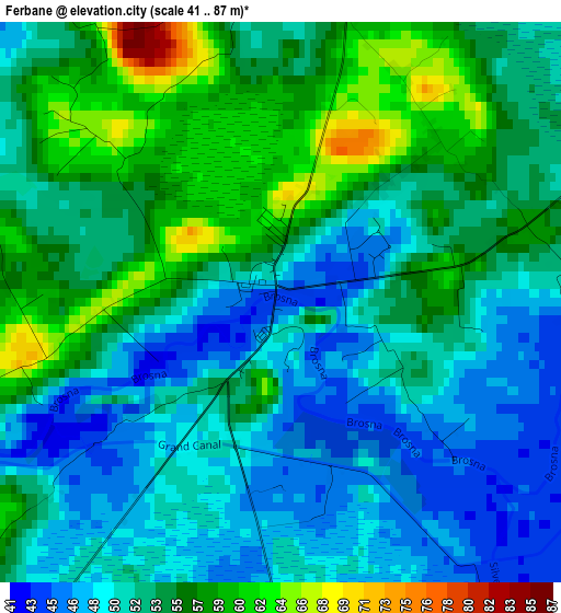 Ferbane elevation map