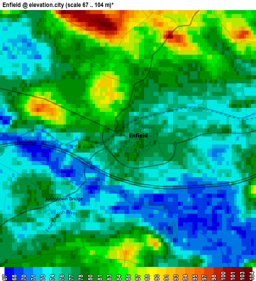 Enfield elevation map